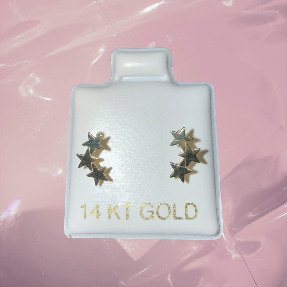Y2k fairycore14k gold star stud